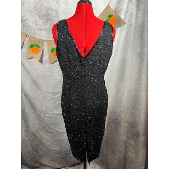 JMD New York Womens Black Sequined Fitted Sleeveless Dress Size M - Picture 4 of 7